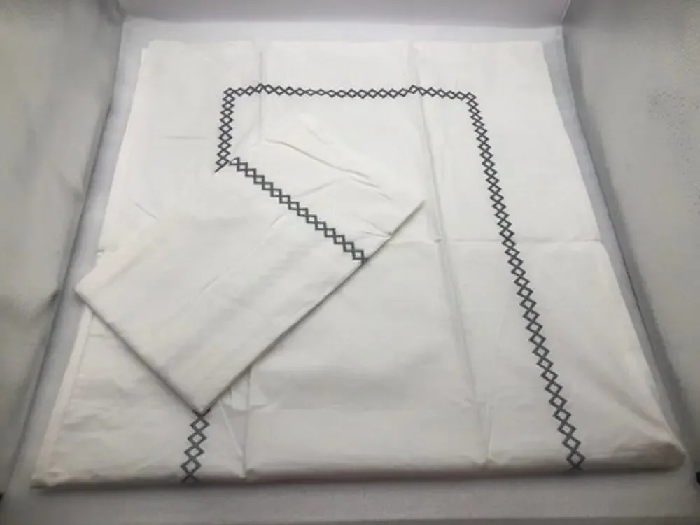 Embroidered oversized King Pillowcase 53X115cm 2pcs White By Rivolta Please READ
